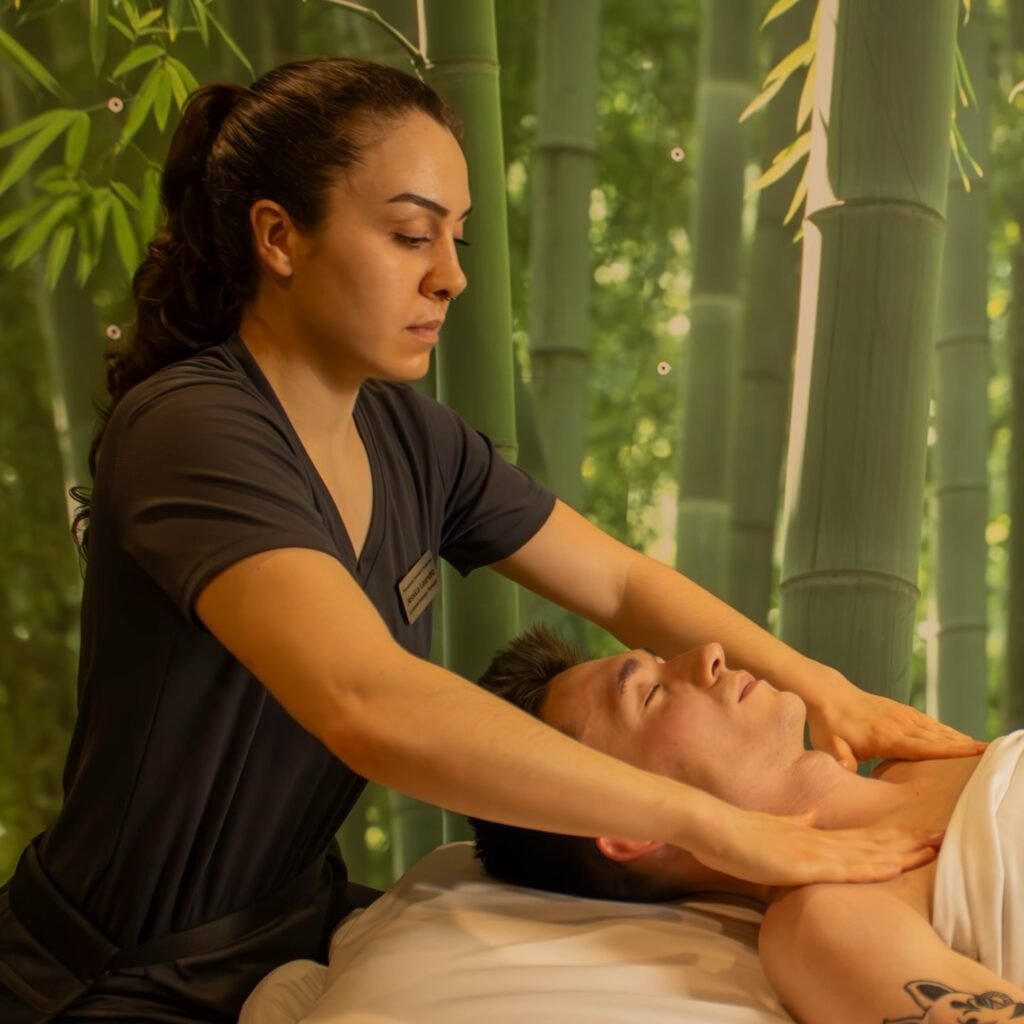 About Therapeutic Healing & Bodyworks | Massage Studio with Client